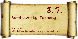 Bardiovszky Taksony névjegykártya